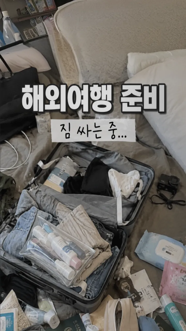 사전 조사 없이 즉흥적으로 찍은 여행 준비 영상 예시