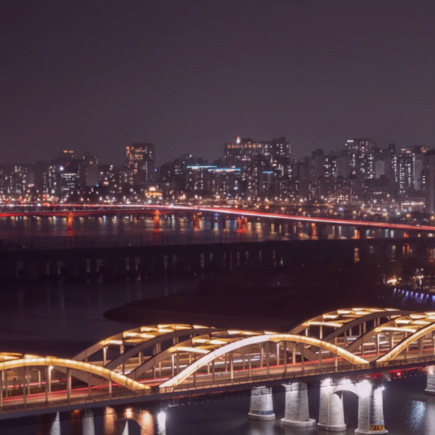 도시 야경을 담은 야간 촬영 예시
