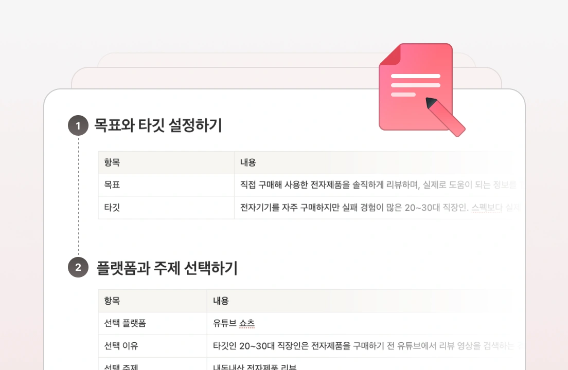 시청지속시간 그래프로 콘텐츠 기획력을 보여주는 예시 이미지